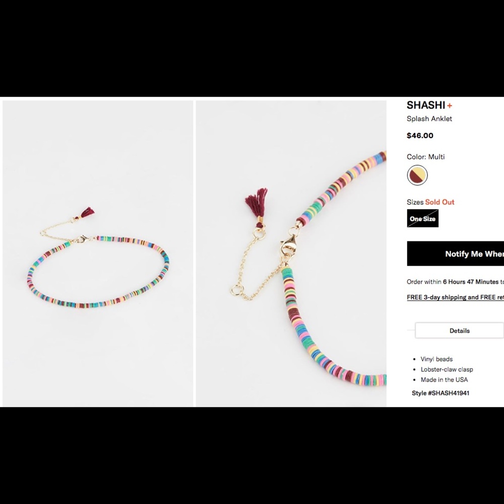 Shashi “Splash” anklet